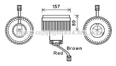 Вентилятор отопителя салона Volvo XC90 (02-), S60 (00-), S80 (98-) AVA AVA COOLING 'VO8177