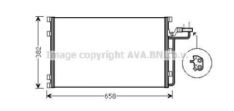 Радіатор кондиціонера Volvo C30 (07-), С70 II (06-), S40 II (03-), V50 (03-) 2.0D, 2.4i, 2.5i AVA AVA COOLING 'VOA5150