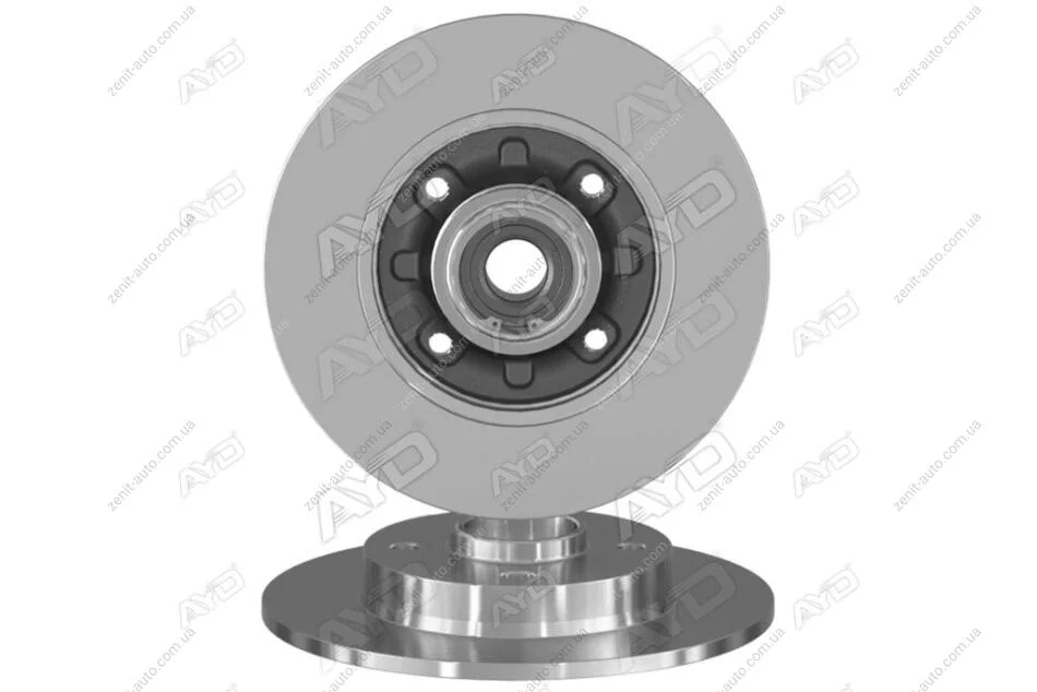 Диск тормозной задний с подшипником (D=249mm) PEUGEOT 207, 301, 307, CITROEN DS3 (SA) (-16), OPEL CROSSLAND (17-) AYD 10-50474B (фото 1)