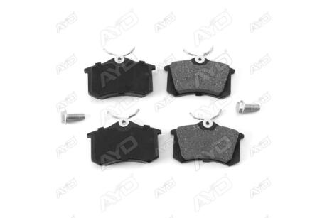 Колодки тормозные задние (с болтами) Renault Megane II-IV, Thalia (08-), Nissan Note (08-) Opel Crossland (17-) PREMIUM AYD '1160033A