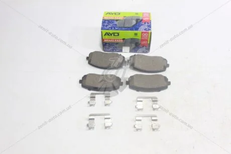 Колодки тормозные передние (с прижимными элементами) Hyundai I10 (07-), KIA Picanto (04-) PREMIUM (1160053B) AYD '1160053B