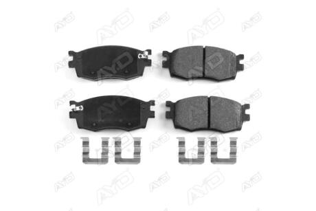 Колодки тормозные передние (с прижимными элементами) Hyundai Accent (06-), KIA Rio (05-) PREMIUM AYD '1160054B