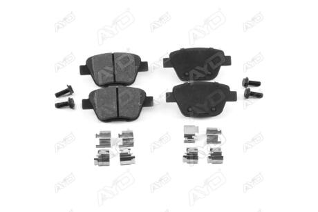 Колодки тормозные задние (с болтами, прижимными элементами) Skoda Octavia (04-), VW Touran (03-), Passat (11-) PREMIUM AYD '1160065B