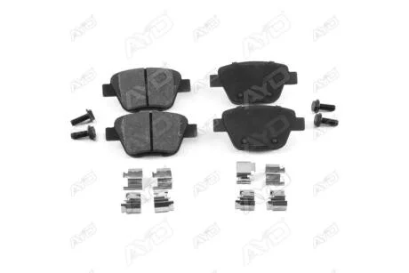 Колодки тормозные задние (с болтами, прижимными элементами) Skoda Octavia (04-), VW Touran (03-), Passat (11-) PREMIUM (1160065B) AYD '1160065B