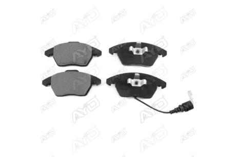 Колодки тормозные передние (с датчиком - 1шт) SKODA OCTAVIA II (04-), SUPERB II (08-), VW PASSAT B6, B7 (-16) PREMIUM AYD 11-60129A