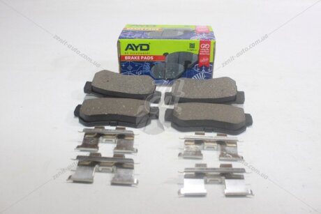 Колодки тормозные задние (с прижимными элементами) Hyundai Sonata (02-), Tucson (JM), KIA Sportage II (JE, KM) PREMIUM AYD '1160176B