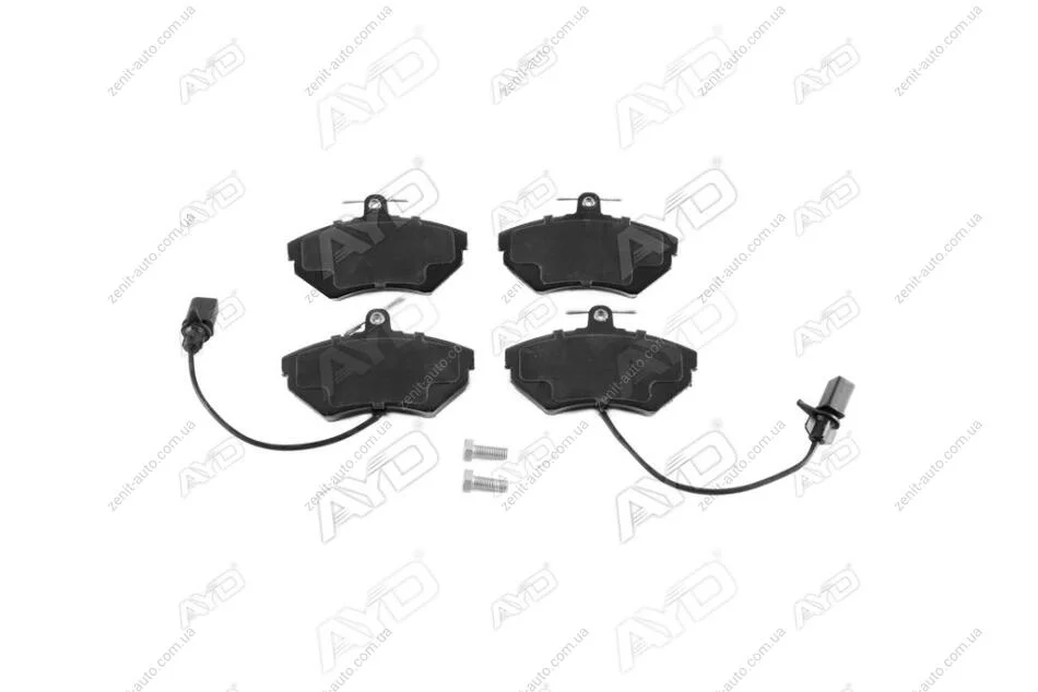 Колодки тормозные передние (с болтами, датчиком - 2шт) VW Golf III, Passat (-01), Seat Toledo (1L2) PREMIUM (1160178B) AYD '1160178B (фото 1)