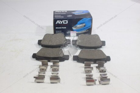 Колодки гальмівні задні (з прижимними елементамии) Toyota Avensis (-08), Corolla (04-) PREMIUM AYD '1160179B