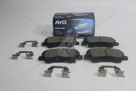 Колодки тормозные передние (с прижимными элементами) Hyundai Veloster (11-), Elantra (10-) PREMIUM AYD '1160447B