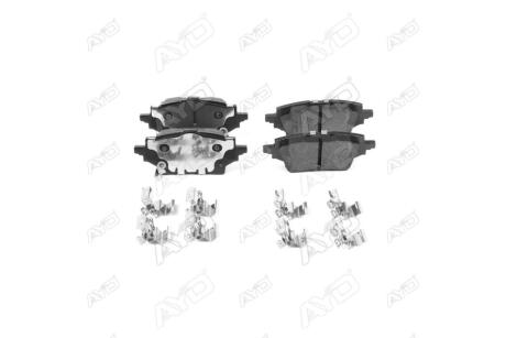 Колодки тормозные задние (с прижимными элементами) Toyota Corolla (18-), Yaris (20-) PREMIUM AYD '1160583A