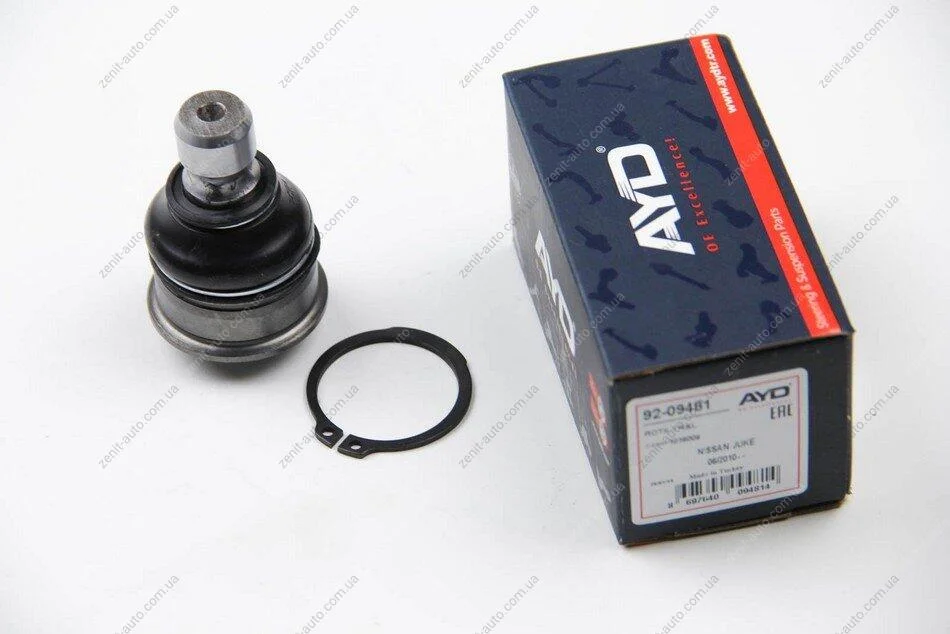Опора кульова важеля передн (кон 18 D=38.4mm) NISSAN TIIDA (04-), JUKE (F15) (10-), LEAF (ZE1) (17-) AYD 92-09481 (фото 1)