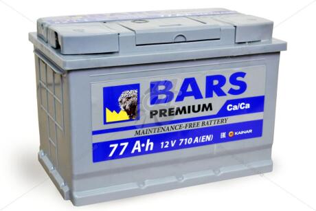АКБ 6СТ-77 R+ (пт 750) (не обслуг) Premium BARS '077230