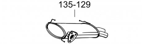 Глушитель алюминизированная cталь, задняя часть PEUGEOT 4007 2.2 HDi Turbo (02/07-03/13) BOSAL 135-129