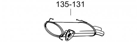 Глушитель, алюминизированная cталь, задняя часть PEUGEOT 4007 2.2 HDi Turbo (02/07-03/13) BOSAL 135-131