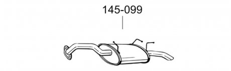 Глушитель алюминизированная cталь, задняя часть NISSAN PRIMERA 1.8i -16V (05/02-06/04) STW BOSAL 145-099
