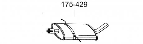 Глушитель алюминизированная cталь, средняя часть MERCEDES A180 2.0 CDi 09/04- MPV BOSAL 175-429