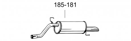Глушитель алюминизированная cталь, задняя часть OPEL CORSA D 1.3 CDTi (07/06-12/09) HTB BOSAL 185-181