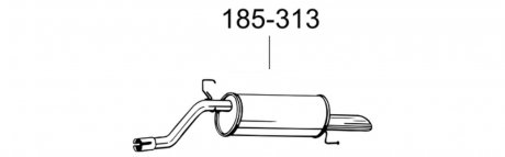 Глушитель алюминизированная cталь, задняя часть OPEL CORSA III 1.2i -16V (01/10-) HTB BOSAL 185-313