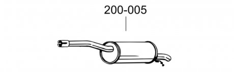 Глушитель алюминизированная cталь, задняя часть DACIA LOGAN MCV 1.4i (00/07-) STW BOSAL 200-005