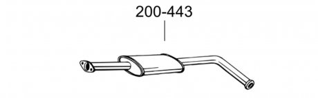 Глушитель алюминизированная cталь, средняя часть RENAULT CLIO 1.8i (03/91 - 00/98) BOSAL 200-443