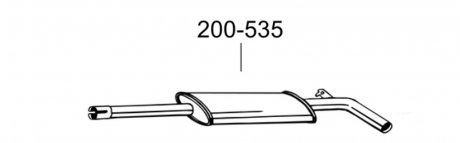 Глушитель алюминизированная cталь, средняя часть RENAULT MODUS 1.6i -16V (04-08) BOSAL 200-535