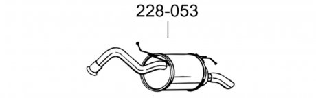 Глушитель алюминизированная cталь, задняя часть TOYOTA YARIS 1.4 TD (11/05-) BOSAL 228-053