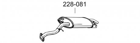 Глушитель алюминизированная cталь, задняя часть TOYOTA COROLLA Verso 2.2D 08/05- BOSAL 228-081