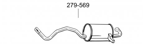 Глушитель алюминизированная cталь, задняя часть RENAULT MEGANE III 1.5 dCi (11/08-) HTB, STW, COUPE BOSAL 279-569
