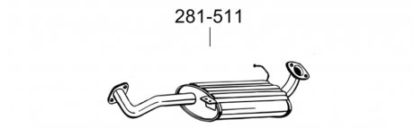 Глушитель алюминизированная cталь, задняя часть OPEL MONTEREY 3.1 RS (09/92 - 04/95) BOSAL 281-511