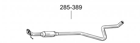 Глушник алюмінізована сталь, середня частина FORD FIESTA 1.25i -16V (07/08-05/12) HTB BOSAL 285-389