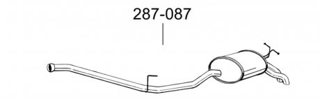 Глушитель алюминизированная cталь, задняя часть MERCEDES E200 / E220 - W210 2.2 CDi (06/98-03/02) SED BOSAL 287-087