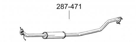 Глушитель алюминизированная cталь, средняя часть SUZUKI SWIFT 1.2 10/10- BOSAL 287-471