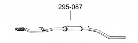 Глушитель алюминизированная cталь, средняя часть PEUGEOT 206 SW (2E/K) 1.4 16V (03-) BOSAL 295-087