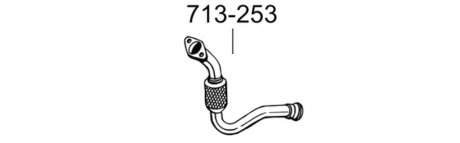 Глушитель алюминизированная cталь, передняя часть RENAULT CLIO II 1.9 D(03/98-) BOSAL 713-253 (фото 1)