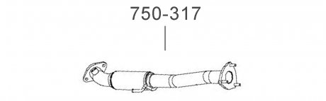 Труба приемная (штаны) Сенс 1,3 Евро-3 алюм. BOSAL 750-317