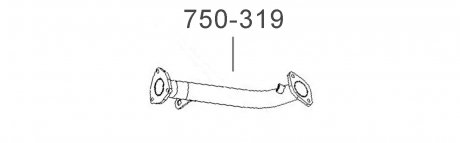 Труба приймальна (штани) алюмінізована сталь Ланос 1,4 алюм. (під датчик) BOSAL 750-319