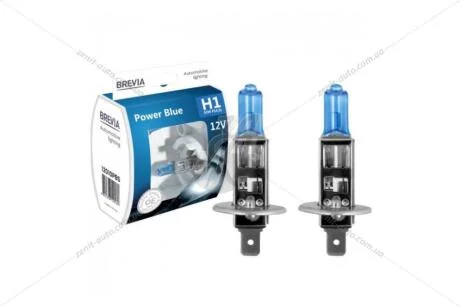 Лампа галогенна H1 12V 55W P14,5s Power Blue 4200K EXTRA LIGHT (к-т 2шт) Brevia BREVIA 12010PBS