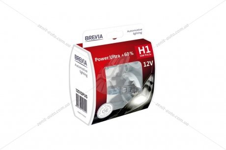 Лампа галоген H1 12V 55W +60% EXTRA LIGHT (к-т 2шт) BREVIA 12010PUS
