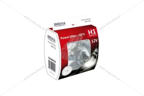 Лампа галогенна H1 12V 55W P14,5s +60% 3400K EXTRA LIGHT (к-т 2шт) Brevia BREVIA 12010PUS