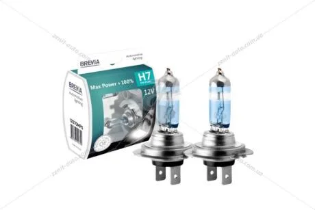 Лампа галогенная H7 12V 55W PX26d +100% 3700K EXTRA LIGHT (к-т 2шт) BREVIA 12070MPS