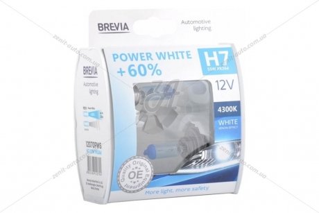 Лампа галогенна H7 12V 55W PX26d +60% 4300K EXTRA LIGHT (к-т 2шт) BREVIA 12070PWS