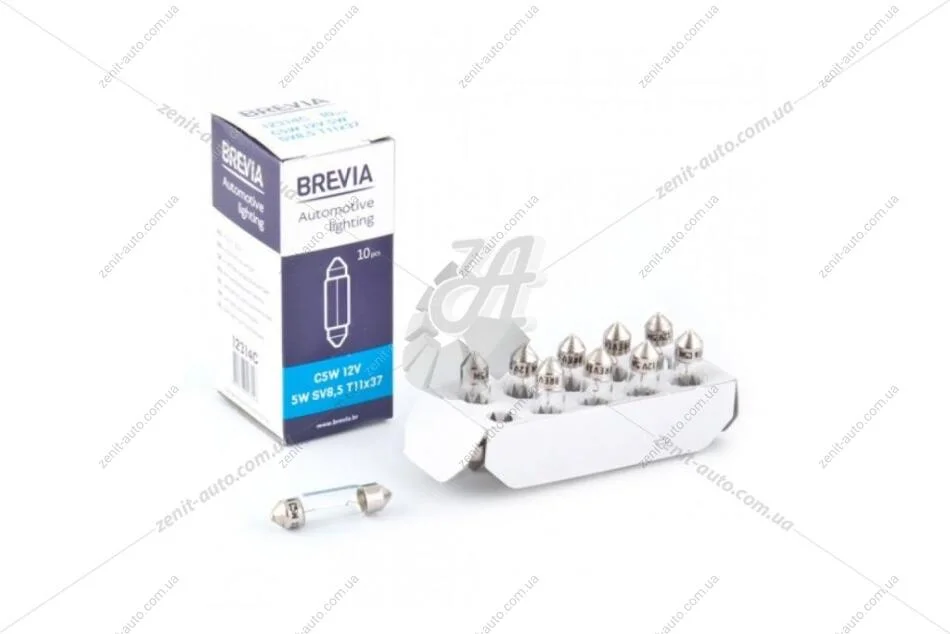 Лампа розжарювання 12V C5W T11x37 SV8.5 (освещение салона,номерного знака) (кратно 10) Brevia BREVIA 12314C (фото 1)