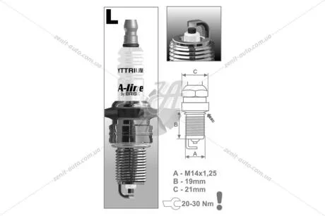 Свіча запалювання (L17YCY) BRISK A-LINE 8