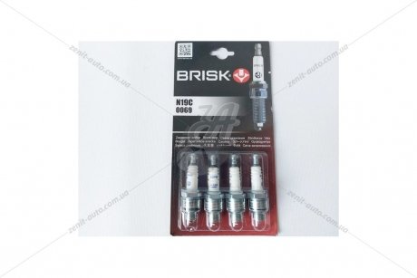 Свеча зажигания 406 (зазор 0,7мм) б/резистора (1шт) SUPER BRISK N19C