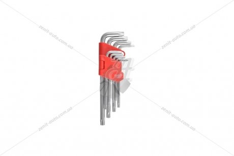 Набор ключей Г-образных торцевых с отверстием (к-т 9шт Т10-Т50) CR-V матовые средние CarLife WR2112