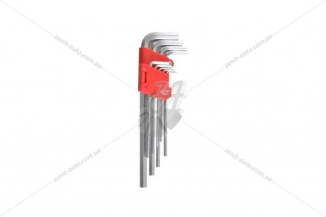 Набор ключей Г-образных шестигранных (к-т 9шт 1,5-10 мм) CR-V матовые длинные CarLife WR2116
