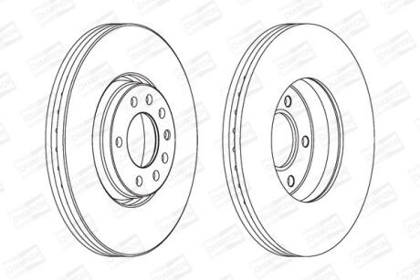 Диск тормозной передний (кртано 2) Opel Astra (G,H), Corsa D, Zafira B CHAMPION '562240CH