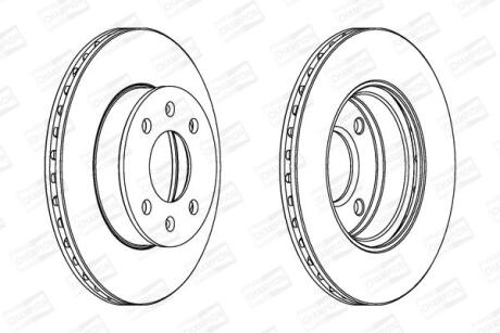 Диск тормозной передний (кртано 2) Hyundai i10 (I,II)/ Kia Picanto (I,II) CHAMPION '562428CH