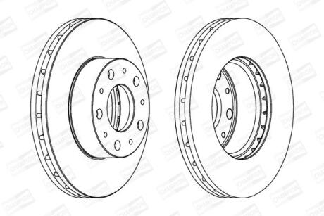 Диск тормозной передний (кртано 2) Citroen Jumper II/ Fiat Ducato (06-) CHAMPION '562468CH