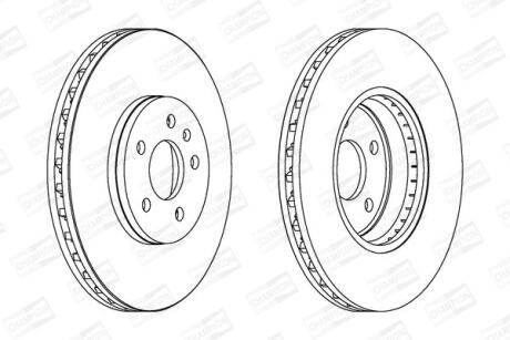 Диск тормозной передний (кртано 2) Audi A4 (B8), Q5 (08-11) CHAMPION '562511CH